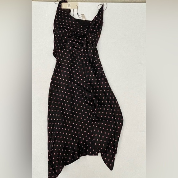 BEC & BRIDGE Kylie Polka-Dot Satin Midi Slip Black Dress 2 - Picture 7 of 9